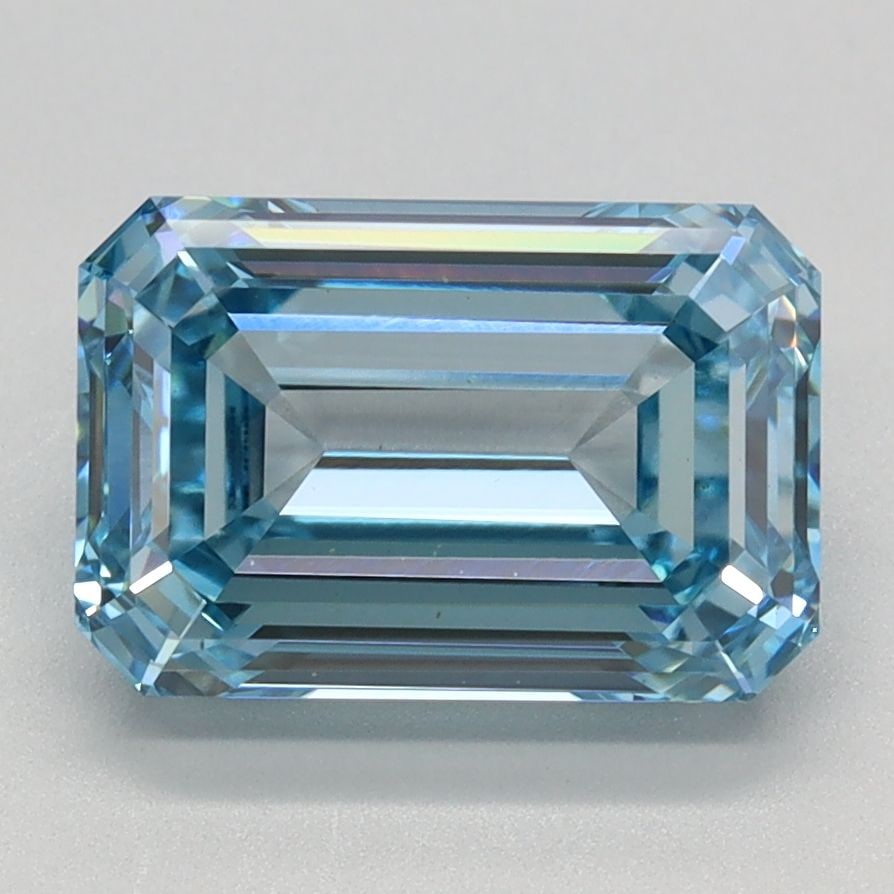 Loose Diamond - EMERALD 2.56ct Fancy Intense Blue VS1: Loose Diamond - EMERALD 2.56ct Fancy Intense Blue VS1 Source: This is a real non-mined Diamond that has been grown in a lab Shape: EMERALD Carats: 2.56 Color: Fancy Intense Blue Certification: IGI Vid