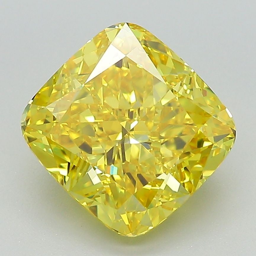 Loose Diamond - CUSHION MODIFIED 3.84ct Fancy Vivid Yellow VVS1: Loose Diamond - CUSHION MODIFIED 3.84ct Fancy Vivid Yellow VVS1 Source: This is a real non-mined Diamond that has been grown in a lab Shape: CUSHION MODIFIED Carats: 3.84 Color: Fancy Vivid Yellow Cer