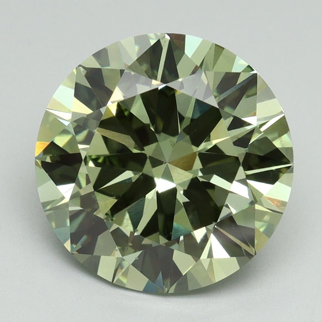 Loose Diamond - ROUND 5.01ct Fancy Vivid Green VS2: Loose Diamond - ROUND 5.01ct Fancy Vivid Green VS2 Source: This is a real non-mined Diamond that has been grown in a lab Shape: ROUND Carats: 5.01 Color: Fancy Vivid Green Certification: IGI Video: