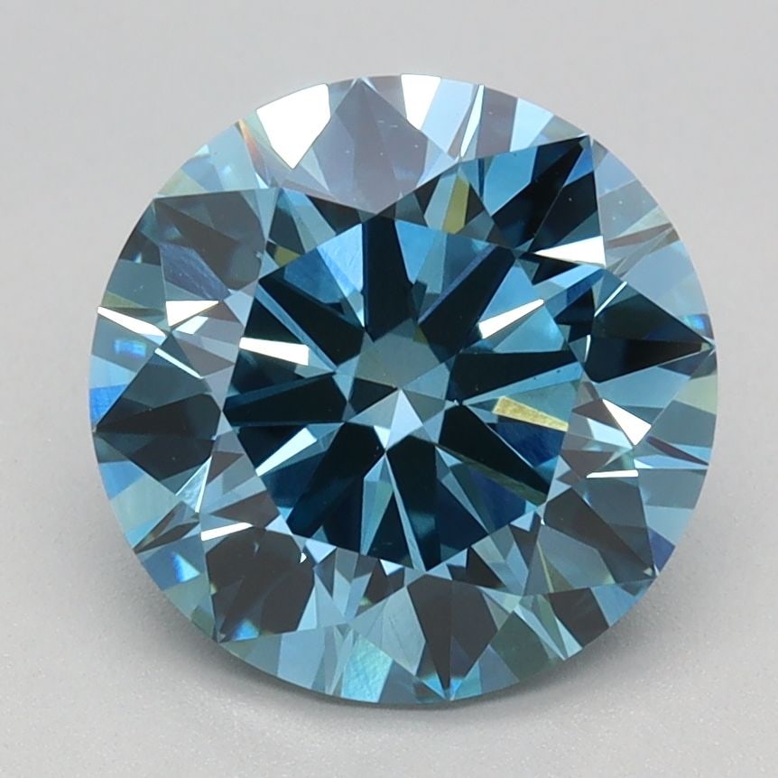 Ideal Loose Diamond - ROUND 2.5ct Fancy Vivid Blue VS1: Ideal Loose Diamond - ROUND 2.5ct Fancy Vivid Blue VS1 Source: This is a real non-mined Diamond that has been grown in a lab Shape: ROUND Carats: 2.5 Color: Fancy Vivid Blue Certification: IGI Video: