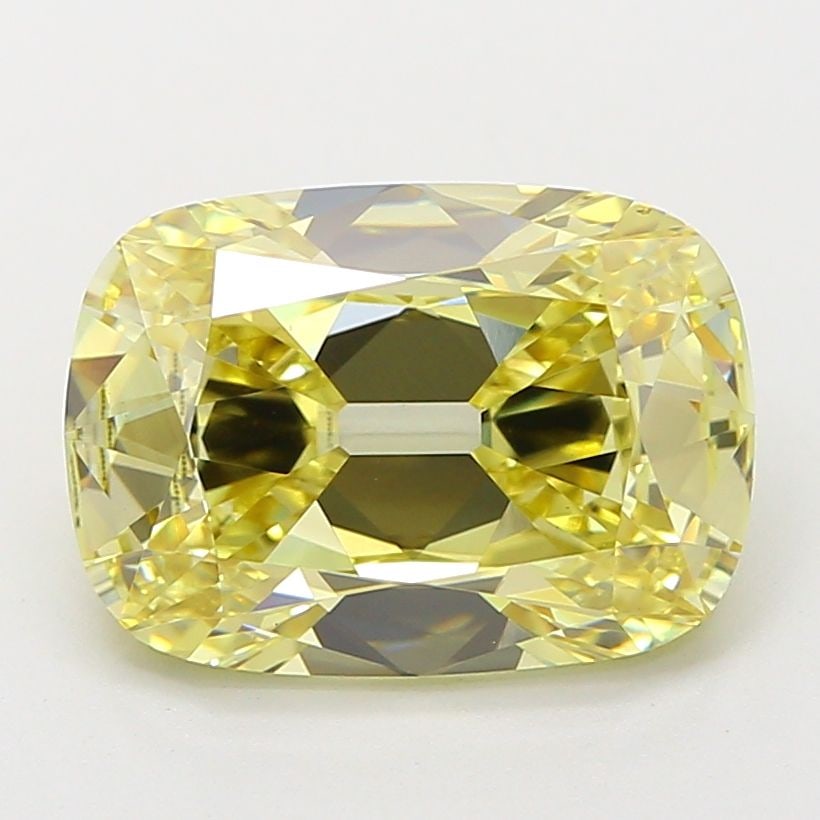 Loose Diamond - CUSHION BRILLIANT 4.1ct Fancy Yellow VVS2: Loose Diamond - CUSHION BRILLIANT 4.1ct Fancy Yellow VVS2 Source: This is a real non-mined Diamond that has been grown in a lab Shape: CUSHION BRILLIANT Carats: 4.1 Color: Fancy Yellow Certification: 