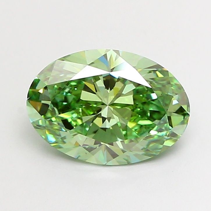 Loose Diamond - OVAL 3.03ct Fancy Vivid Green VS1: Loose Diamond - OVAL 3.03ct Fancy Vivid Green VS1 Source: This is a real non-mined Diamond that has been grown in a lab Shape: OVAL Carats: 3.03 Color: Fancy Vivid Green Certification: IGI Video: