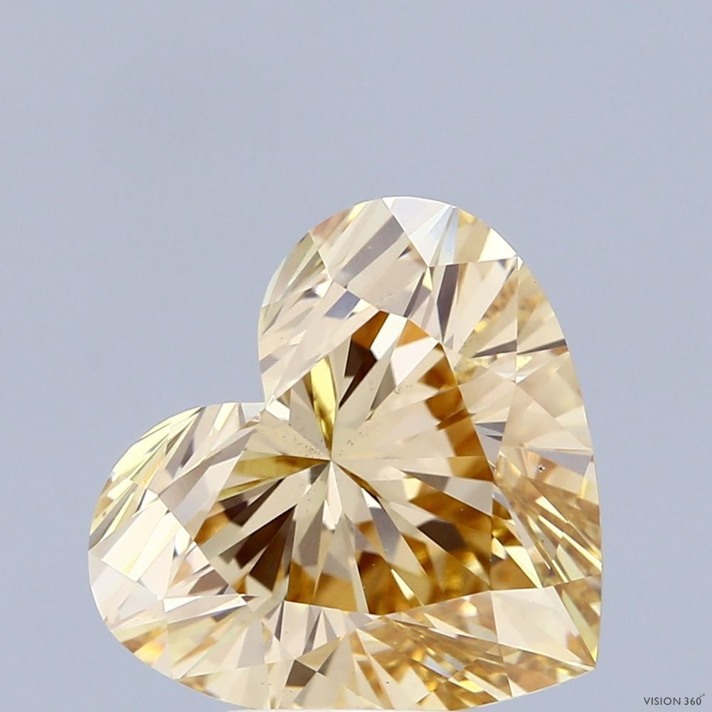 Loose Diamond - HEART 5.06ct Fancy Intense Yellow VS2: Loose Diamond - HEART 5.06ct Fancy Intense Yellow VS2 Source: This is a real non-mined Diamond that has been grown in a lab Shape: HEART Carats: 5.06 Color: Fancy Intense Yellow Certification: IGI
