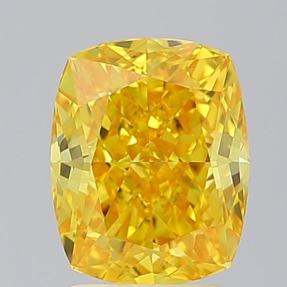 Loose Diamond - CUSHION MODIFIED 2.51ct Fancy Vivid Yellow VS1: Loose Diamond - CUSHION MODIFIED 2.51ct Fancy Vivid Yellow VS1 Source: This is a real non-mined Diamond that has been grown in a lab Shape: CUSHION MODIFIED Carats: 2.51 Color: Fancy Vivid Yellow Cert