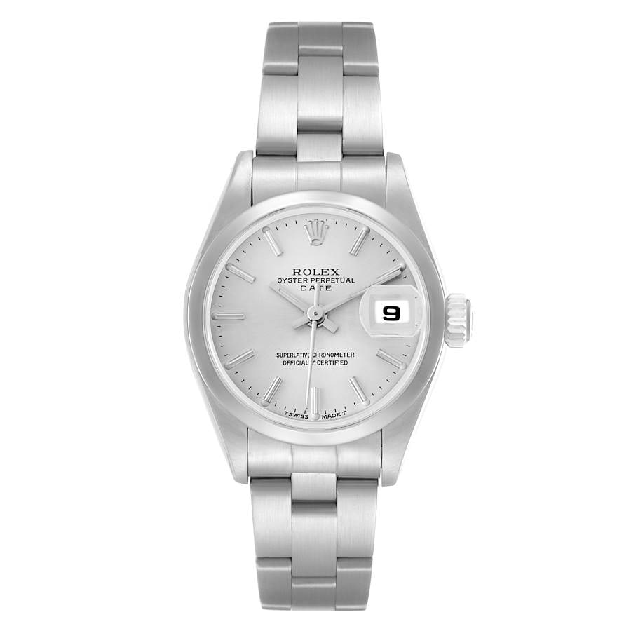 Ladies Rolex Datejust 69160 Oyster Bracelet Silver Stick Dial: Ladies Rolex Datejust 69160 Oyster Bracelet Silver Stick Dial This is a ladies Rolex Datejust watch, reference 69160, featuring a silver stick dial and a smooth bezel. The watch is paired with an Oyst