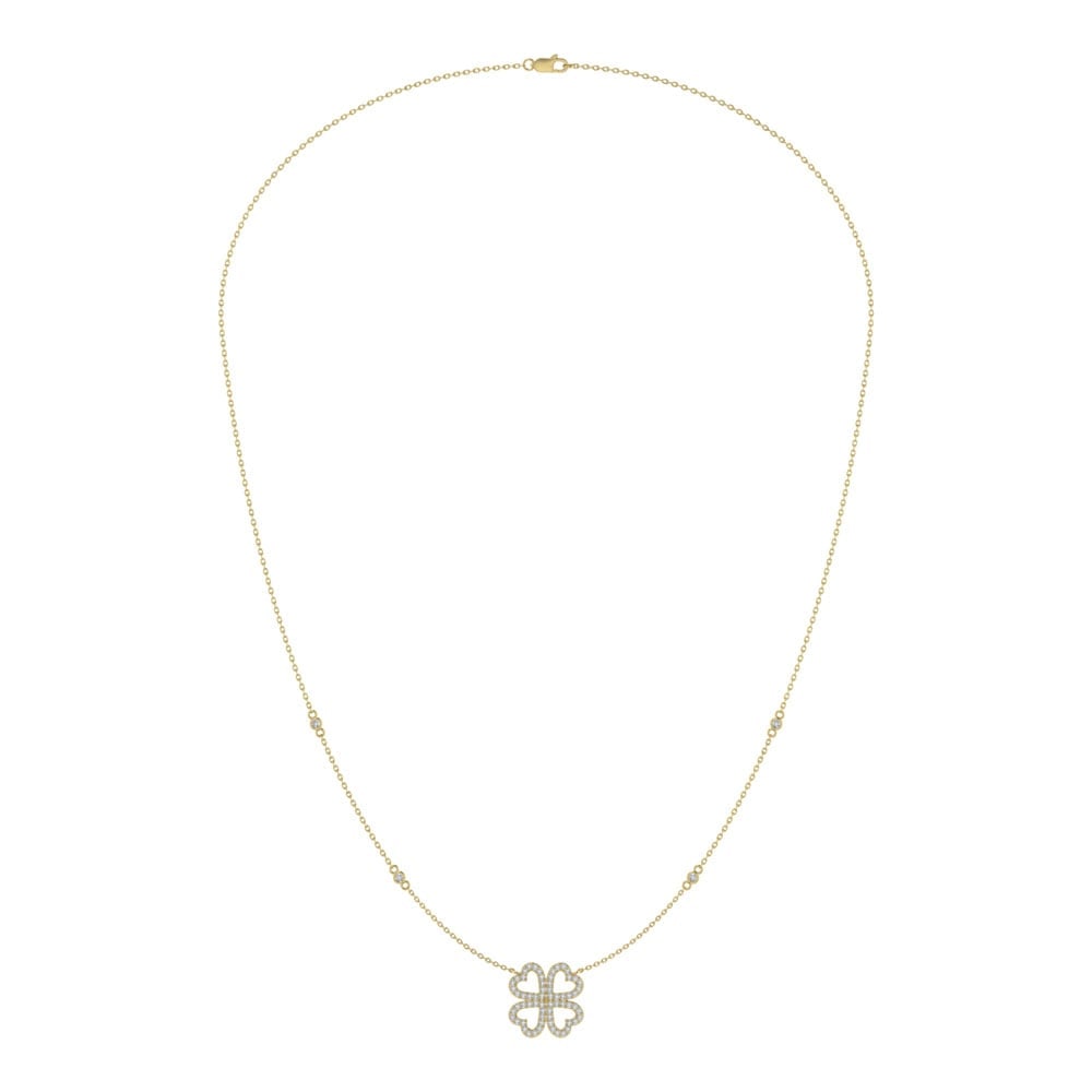 14K Yellow Gold Diamond 1/3 Ct.Tw. Flower Necklace (18 inches) (1 of 2)