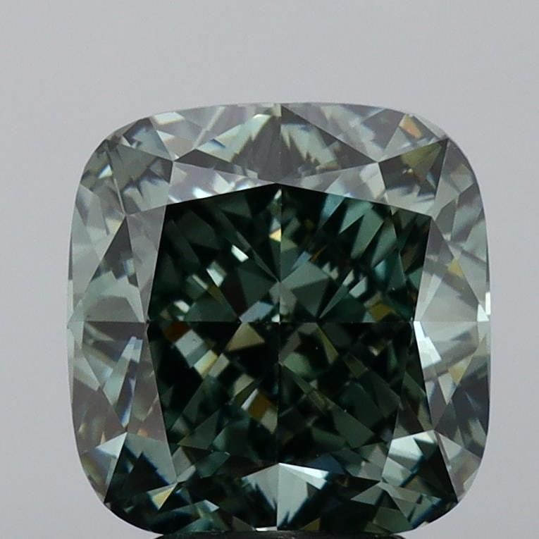 Loose Diamond - CUSHION MODIFIED 4.33ct Fancy Intense Green VS1: Loose Diamond - CUSHION MODIFIED 4.33ct Fancy Intense Green VS1 Source: This is a real non-mined Diamond that has been grown in a lab Shape: CUSHION MODIFIED Carats: 4.33 Color: Fancy Intense Green