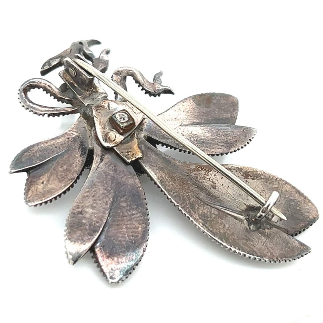 Victorian Silver Brooch 3.00 Ct Diamonds Elegant Jewelry (1 of 3)