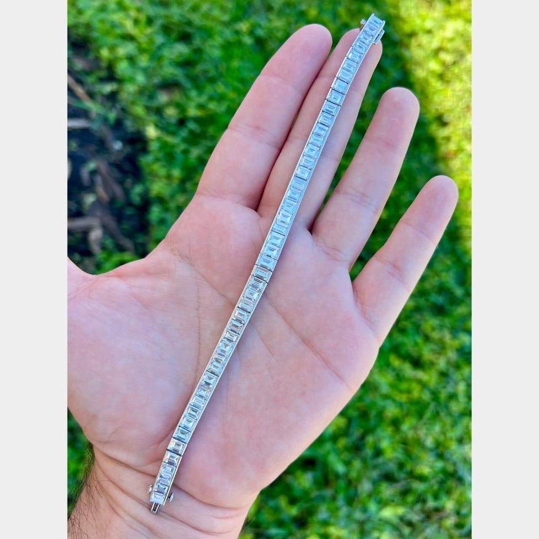 David Webb Platinum 26.23 Ct Diamond Tennis Bracelet with Original Paperwork (1 of 8)