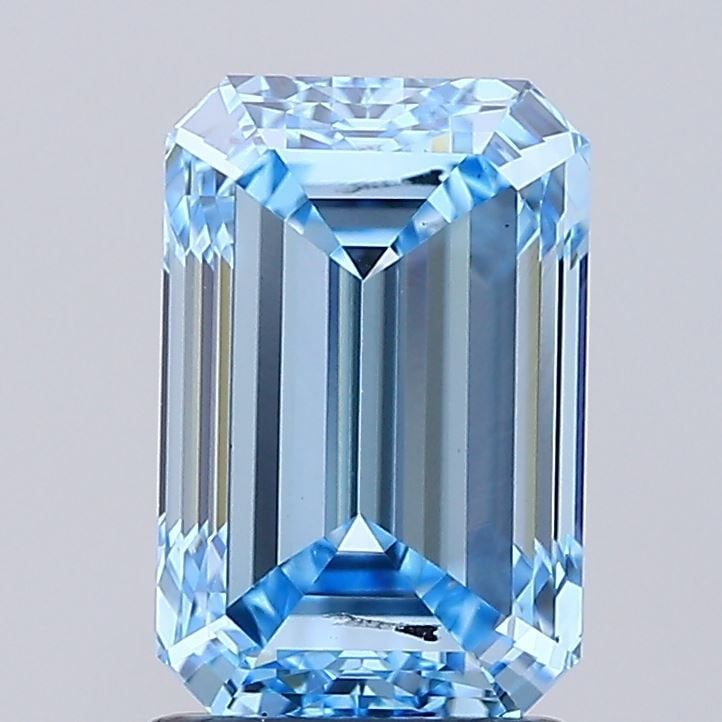 Loose Diamond - EMERALD 2.0ct Fancy Vivid Blue SI1: Loose Diamond - EMERALD 2.0ct Fancy Vivid Blue SI1 Source: This is a real non-mined Diamond that has been grown in a lab Shape: EMERALD Carats: 2.0 Color: Fancy Vivid Blue Certification: IGI Video: