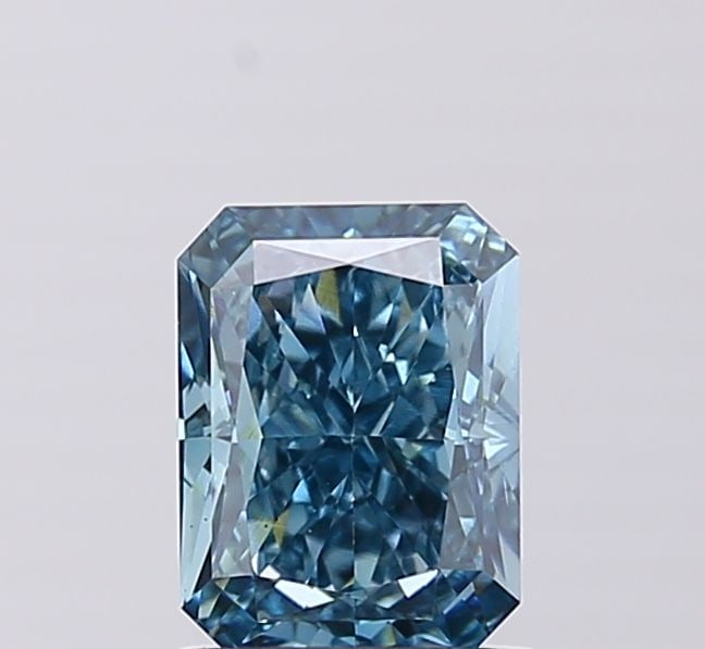 Loose Diamond - RADIANT 1.51ct Fancy Vivid Greenish Blue VS2: Loose Diamond - RADIANT 1.51ct Fancy Vivid Greenish Blue VS2 Source: This is a real non-mined Diamond that has been grown in a lab Shape: RADIANT Carats: 1.51 Color: Fancy Vivid Greenish Blue Certific