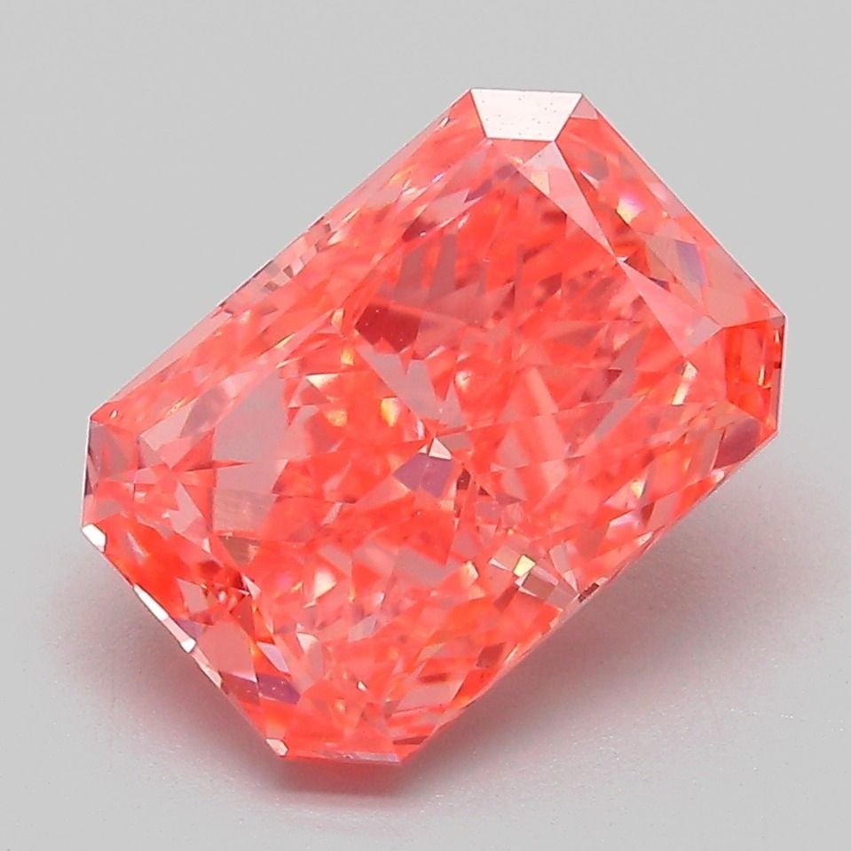 Loose Diamond - RADIANT 3.56ct Fancy Vivid Pink VS1: Loose Diamond - RADIANT 3.56ct Fancy Vivid Pink VS1 Source: This is a real non-mined Diamond that has been grown in a lab Shape: RADIANT Carats: 3.56 Color: Fancy Vivid Pink Certification: IGI Video: