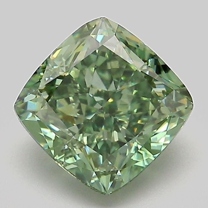 Loose Diamond - CUSHION MODIFIED 2.1ct Fancy Vivid Green VVS2: Loose Diamond - CUSHION MODIFIED 2.1ct Fancy Vivid Green VVS2 Source: This is a real non-mined Diamond that has been grown in a lab Shape: CUSHION MODIFIED Carats: 2.1 Color: Fancy Vivid Green Certifi