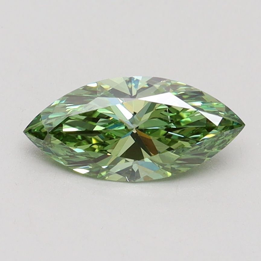 Loose Diamond - MARQUISE 0.8ct Fancy Vivid Green VS1: Loose Diamond - MARQUISE 0.8ct Fancy Vivid Green VS1 Source: This is a real non-mined Diamond that has been grown in a lab Shape: MARQUISE Carats: 0.8 Color: Fancy Vivid Green Certification: IGI Video