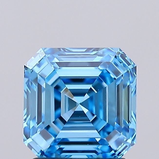 Loose Diamond - ASSCHER 1.68ct Fancy Vivid Blue VS1: Loose Diamond - ASSCHER 1.68ct Fancy Vivid Blue VS1 Source: This is a real non-mined Diamond that has been grown in a lab Shape: ASSCHER Carats: 1.68 Color: Fancy Vivid Blue Certification: IGI Video: