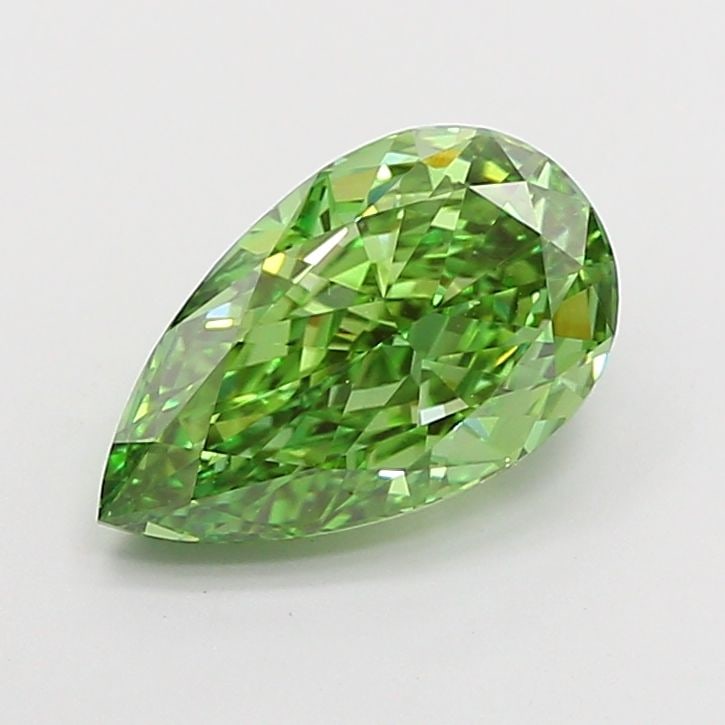 Loose Diamond - PEAR 2.52ct Fancy Vivid Green VVS2: Loose Diamond - PEAR 2.52ct Fancy Vivid Green VVS2 Source: This is a real non-mined Diamond that has been grown in a lab Shape: PEAR Carats: 2.52 Color: Fancy Vivid Green Certification: IGI Video: