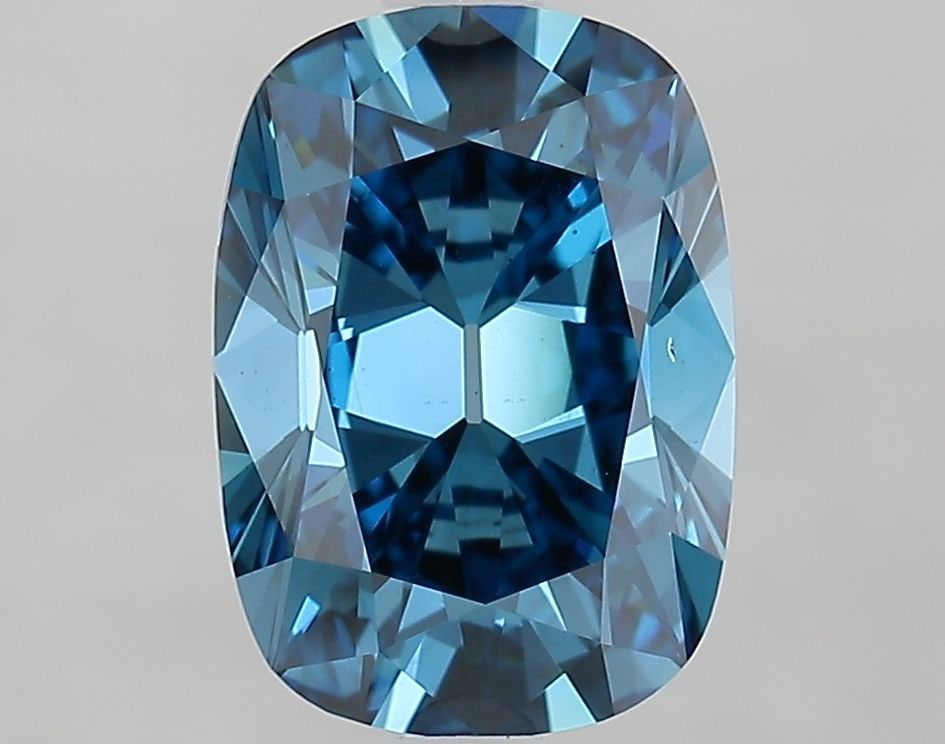 Loose Diamond - CUSHION BRILLIANT 2.51ct Fancy Vivid Blue VS2: Loose Diamond - CUSHION BRILLIANT 2.51ct Fancy Vivid Blue VS2 Source: This is a real non-mined Diamond that has been grown in a lab Shape: CUSHION BRILLIANT Carats: 2.51 Color: Fancy Vivid Blue Certif