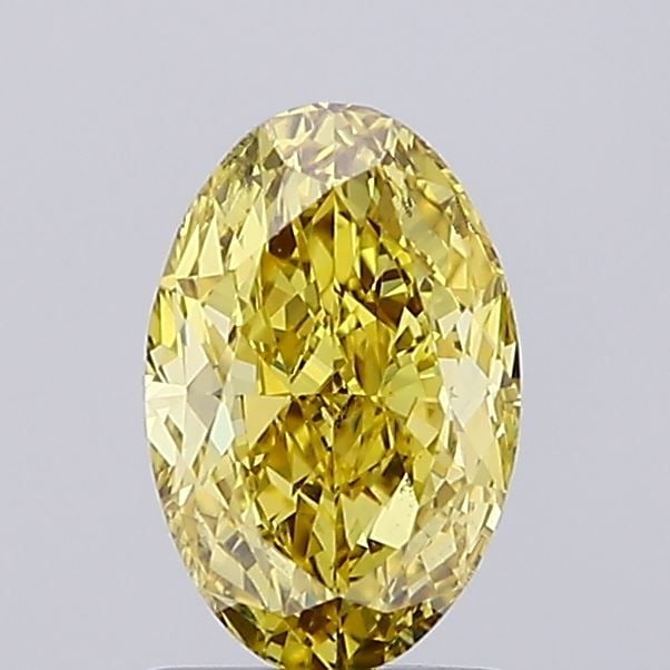 Loose Diamond - OVAL 1.03ct Fancy Intense Yellow VS2: Loose Diamond - OVAL 1.03ct Fancy Intense Yellow VS2 Source: This is a real non-mined Diamond that has been grown in a lab Shape: OVAL Carats: 1.03 Color: Fancy Intense Yellow Certification: IGI Video