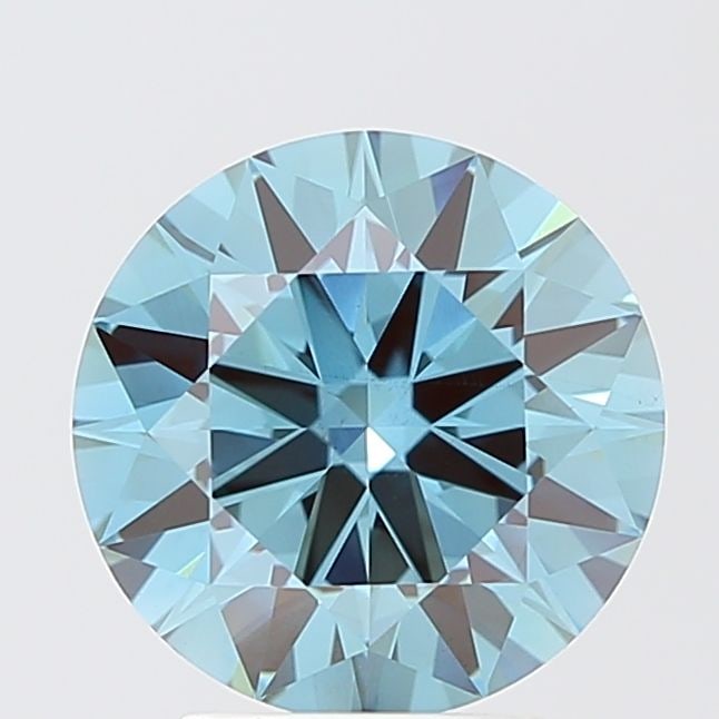 Loose Diamond - ROUND 2.94ct Fancy Vivid Greenish Blue VS2: Loose Diamond - ROUND 2.94ct Fancy Vivid Greenish Blue VS2 Source: This is a real non-mined Diamond that has been grown in a lab Shape: ROUND Carats: 2.94 Color: Fancy Vivid Greenish Blue Certificatio