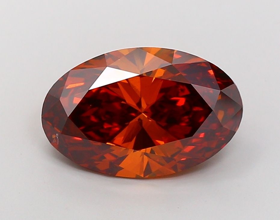 Loose Diamond - OVAL 5.43ct Fancy Deep Orange VS2: Loose Diamond - OVAL 5.43ct Fancy Deep Orange VS2 Source: This is a real non-mined Diamond that has been grown in a lab Shape: OVAL Carats: 5.43 Color: Fancy Deep Orange Certification: IGI Video: