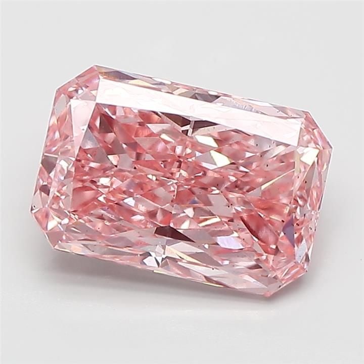 Loose Diamond - RADIANT 2.71ct Fancy Vivid Pink VS2: Loose Diamond - RADIANT 2.71ct Fancy Vivid Pink VS2 Source: This is a real non-mined Diamond that has been grown in a lab Shape: RADIANT Carats: 2.71 Color: Fancy Vivid Pink Certification: IGI Video: