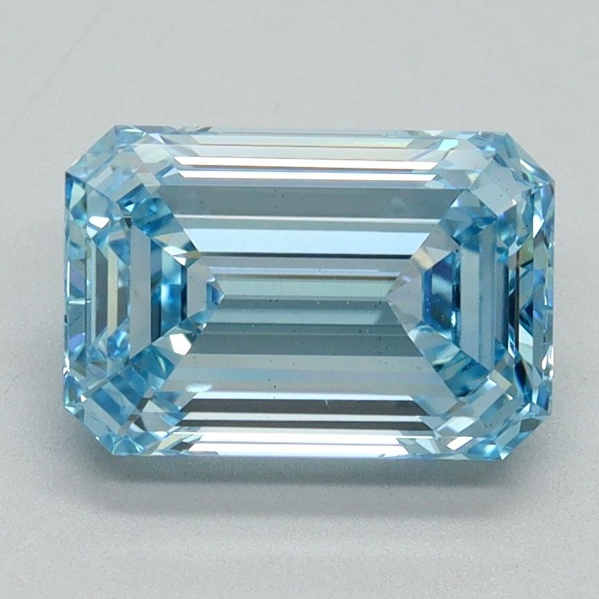 Loose Diamond - EMERALD 2.51ct Fancy Intense Blue VS1: Loose Diamond - EMERALD 2.51ct Fancy Intense Blue VS1 Source: This is a real non-mined Diamond that has been grown in a lab Shape: EMERALD Carats: 2.51 Color: Fancy Intense Blue Certification: IGI Vid