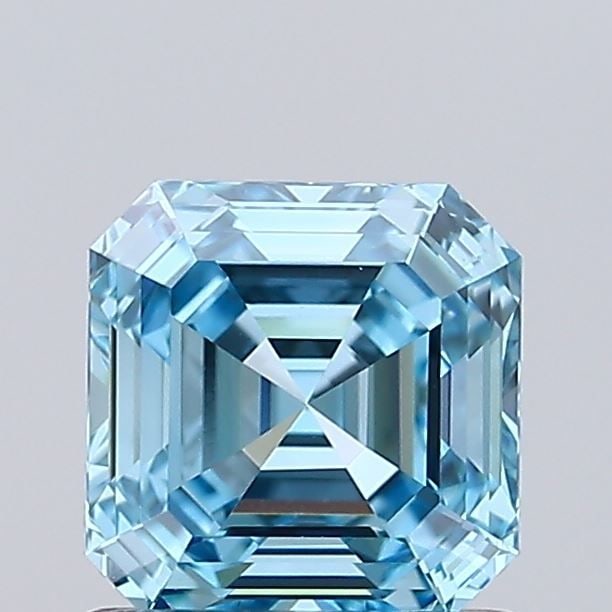 Loose Diamond - ASSCHER 0.79ct Fancy Intense Blue VVS2: Loose Diamond - ASSCHER 0.79ct Fancy Intense Blue VVS2 Source: This is a real non-mined Diamond that has been grown in a lab Shape: ASSCHER Carats: 0.79 Color: Fancy Intense Blue Certification: IGI Vi