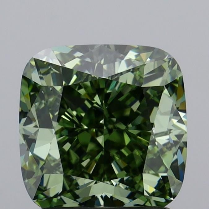 Loose Diamond - CUSHION MODIFIED 2.01ct Fancy Vivid Green VS1: Loose Diamond - CUSHION MODIFIED 2.01ct Fancy Vivid Green VS1 Source: This is a real non-mined Diamond that has been grown in a lab Shape: CUSHION MODIFIED Carats: 2.01 Color: Fancy Vivid Green Certif