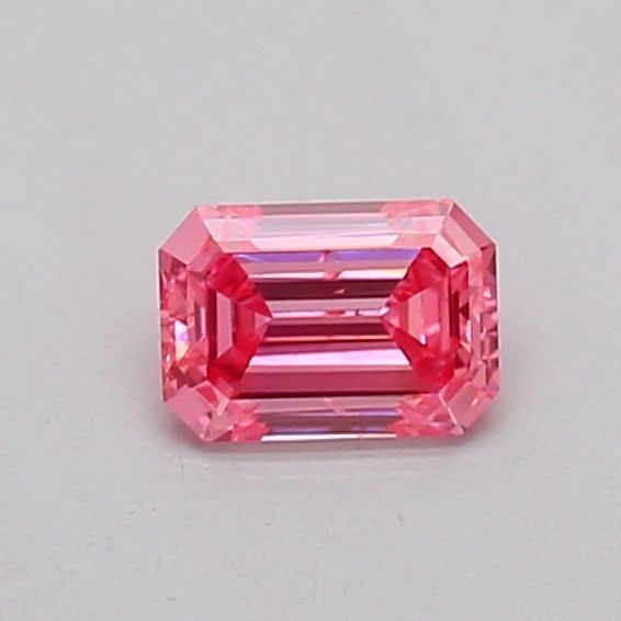 Loose Diamond - EMERALD 0.18ct Fancy Vivid Pink SI1: Loose Diamond - EMERALD 0.18ct Fancy Vivid Pink SI1 Source: This is a real non-mined Diamond that has been grown in a lab Shape: EMERALD Carats: 0.18 Color: Fancy Vivid Pink Certification: IGI Video:
