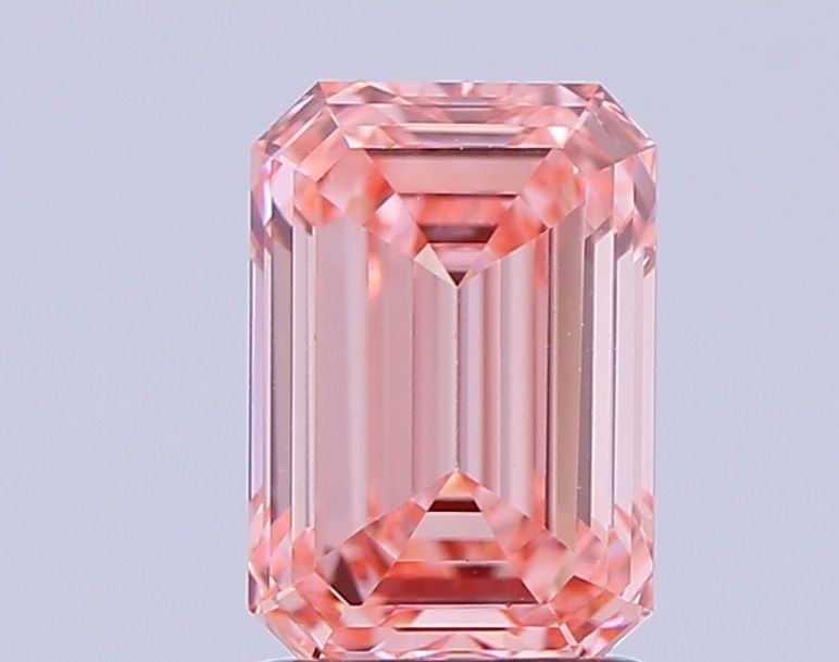Loose Diamond - EMERALD 1.53ct Fancy Vivid Pink VS1: Loose Diamond - EMERALD 1.53ct Fancy Vivid Pink VS1 Source: This is a real non-mined Diamond that has been grown in a lab Shape: EMERALD Carats: 1.53 Color: Fancy Vivid Pink Certification: IGI Video: