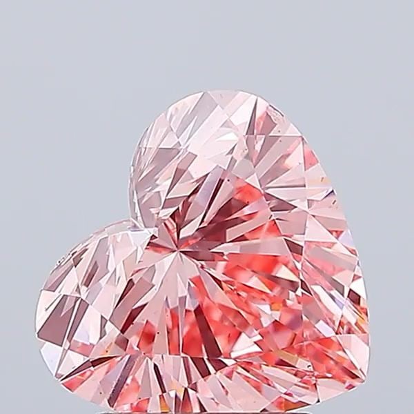 Loose Diamond - HEART 2.51ct Fancy Vivid Pink VS2: Loose Diamond - HEART 2.51ct Fancy Vivid Pink VS2 Source: This is a real non-mined Diamond that has been grown in a lab Shape: HEART Carats: 2.51 Color: Fancy Vivid Pink Certification: IGI Video: