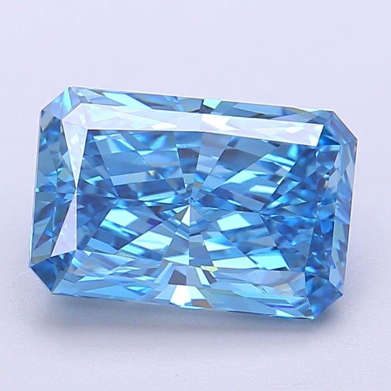 Loose Diamond - RADIANT 3.56ct Fancy Vivid Blue VVS2: Loose Diamond - RADIANT 3.56ct Fancy Vivid Blue VVS2 Source: This is a real non-mined Diamond that has been grown in a lab Shape: RADIANT Carats: 3.56 Color: Fancy Vivid Blue Certification: IGI Video: