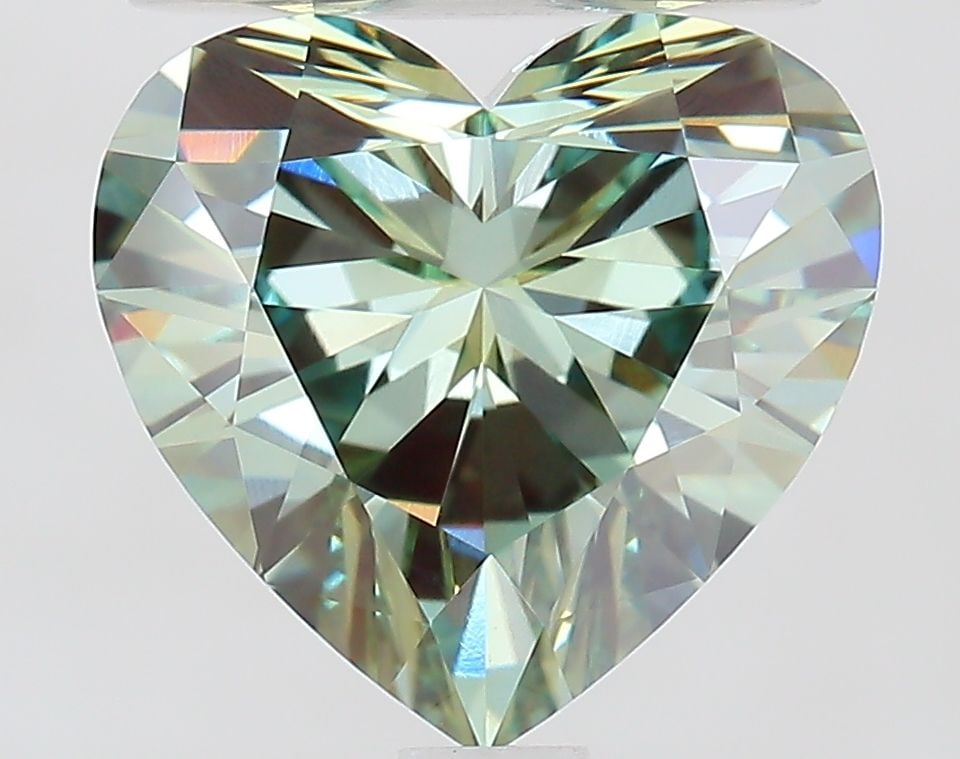 Loose Diamond - HEART 2.0ct Fancy Vivid Green VVS2: Loose Diamond - HEART 2.0ct Fancy Vivid Green VVS2 Source: This is a real non-mined Diamond that has been grown in a lab Shape: HEART Carats: 2.0 Color: Fancy Vivid Green Certification: IGI Video: