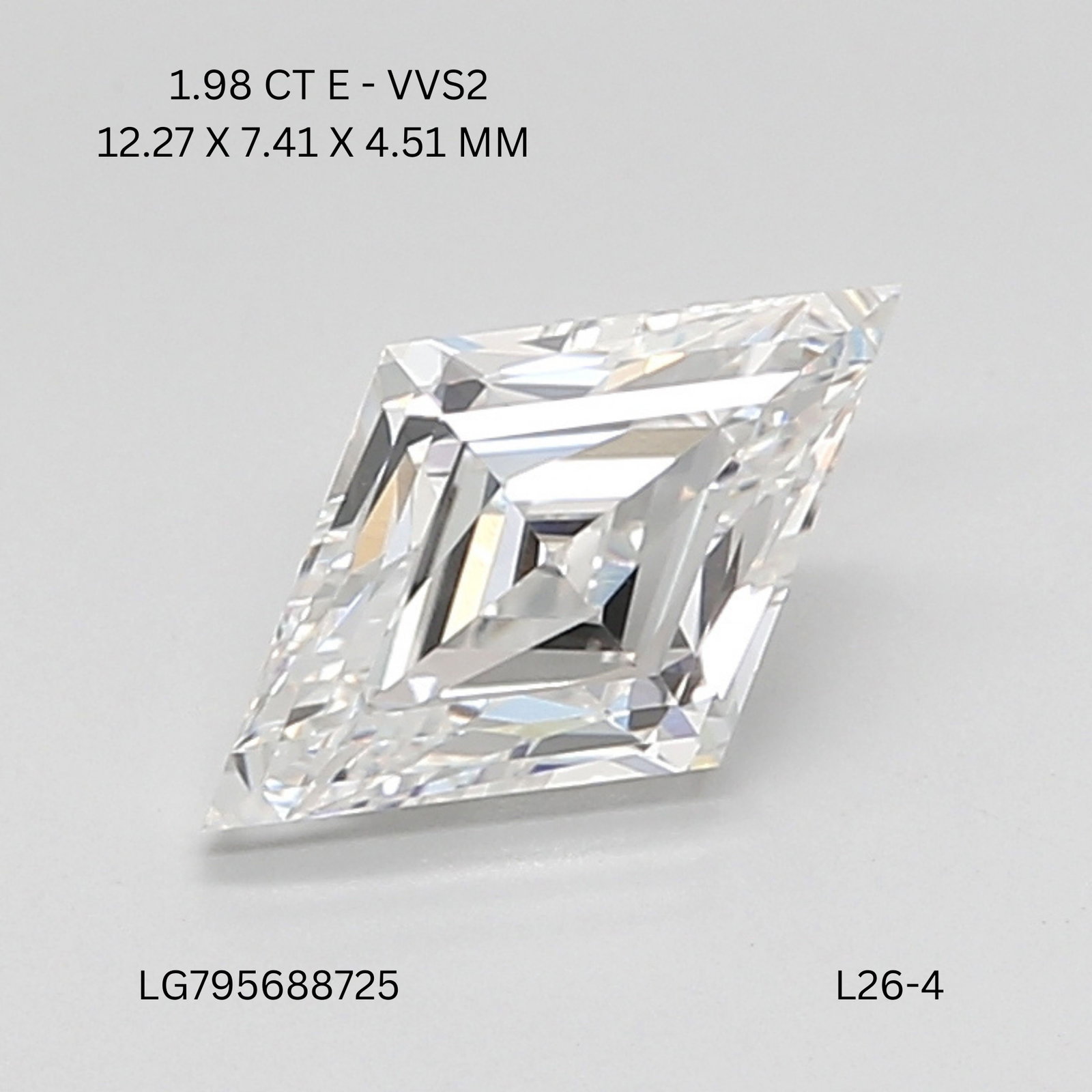 Loose Diamond - LOZENGE 1.98ct E VVS2 (1 of 1)