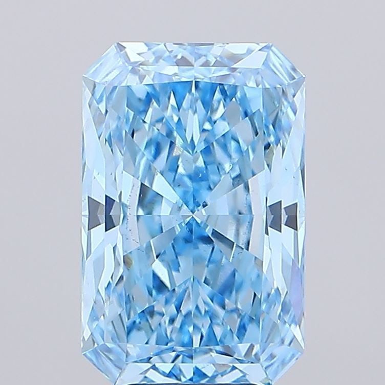 Loose Diamond - RADIANT 7.02ct Fancy Vivid Blue VS2: Loose Diamond - RADIANT 7.02ct Fancy Vivid Blue VS2 Source: This is a real non-mined Diamond that has been grown in a lab Shape: RADIANT Carats: 7.02 Color: Fancy Vivid Blue Certification: IGI Video:
