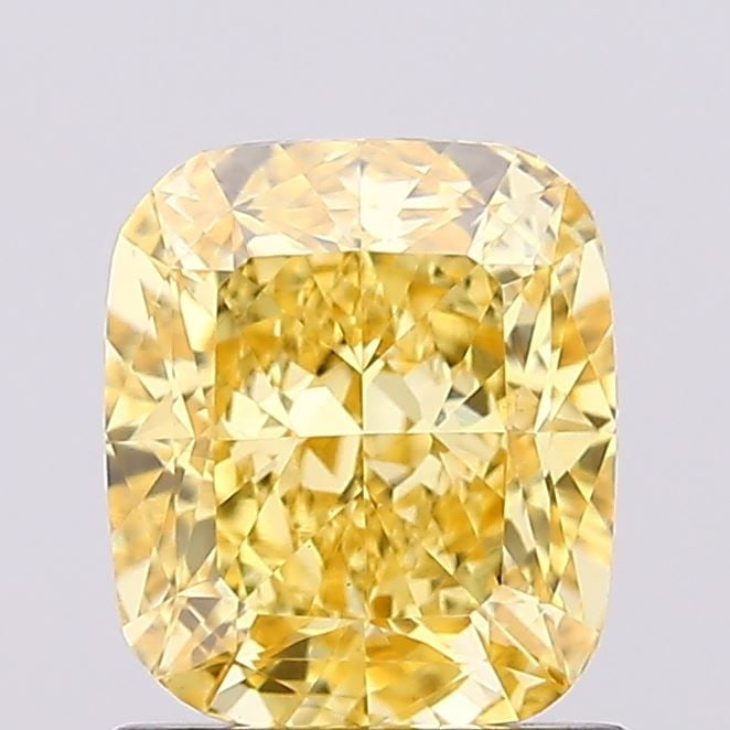 Loose Diamond - CUSHION MODIFIED 1.32ct Fancy Vivid Yellow VS1: Loose Diamond - CUSHION MODIFIED 1.32ct Fancy Vivid Yellow VS1 Source: This is a real non-mined Diamond that has been grown in a lab Shape: CUSHION MODIFIED Carats: 1.32 Color: Fancy Vivid Yellow