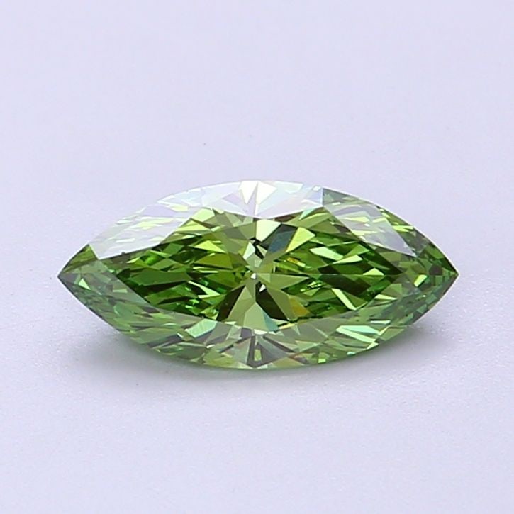 Loose Diamond - MARQUISE 0.72ct Fancy Vivid Green VS1: Loose Diamond - MARQUISE 0.72ct Fancy Vivid Green VS1 Source: This is a real non-mined Diamond that has been grown in a lab Shape: MARQUISE Carats: 0.72 Color: Fancy Vivid Green Certification: IGI