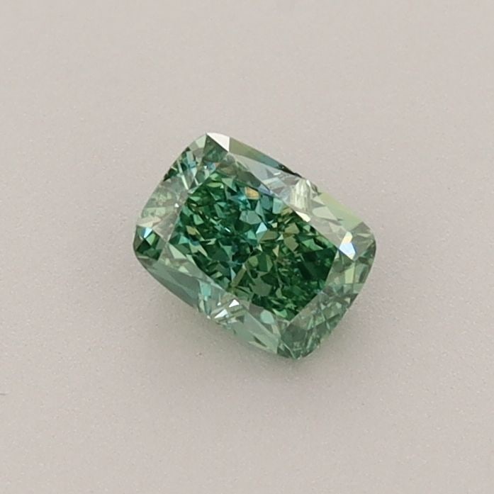Loose Diamond - CUSHION BRILLIANT 0.39ct Fancy Vivid Green VS2: Loose Diamond - CUSHION BRILLIANT 0.39ct Fancy Vivid Green VS2 Source: This is a real non-mined Diamond that has been grown in a lab Shape: CUSHION BRILLIANT Carats: 0.39 Color: Fancy Vivid Green