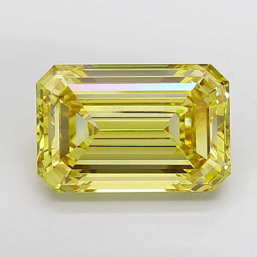 Loose Diamond - EMERALD 16.03ct Fancy Intense Yellow VS1: Loose Diamond - EMERALD 16.03ct Fancy Intense Yellow VS1 Source: This is a real non-mined Diamond that has been grown in a lab Shape: EMERALD Carats: 16.03 Color: Fancy Intense Yellow Certification: I