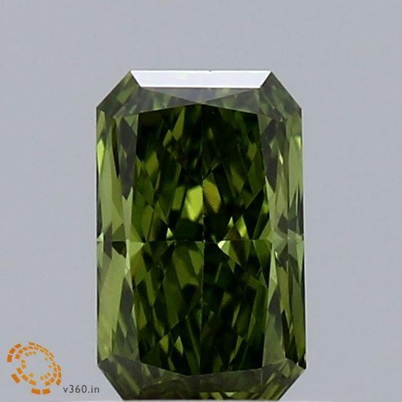 Loose Diamond - RADIANT 0.4ct Fancy Vivid Green VS1: Loose Diamond - RADIANT 0.4ct Fancy Vivid Green VS1 Source: This is a real non-mined Diamond that has been grown in a lab Shape: RADIANT Carats: 0.4 Color: Fancy Vivid Green Certification: IGI Video: