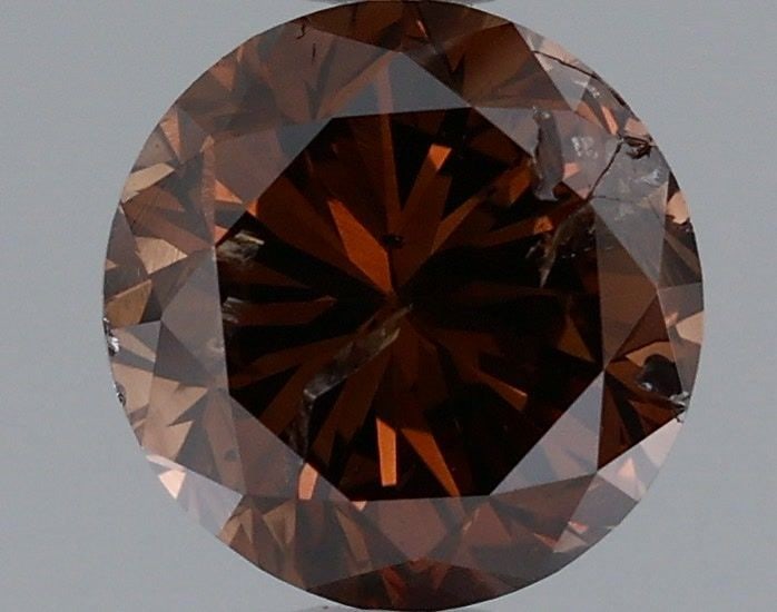 Loose Diamond - ROUND 1.32ct Fancy Dark Orangey Brown: Loose Diamond - ROUND 1.32ct Fancy Dark Orangey Brown Source: Natural Shape: ROUND Carats: 1.32 Color: Fancy Dark Orangey Brown Certification: GIA Video: