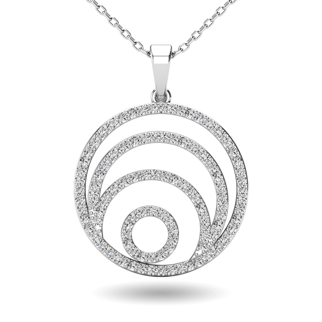 Diamond 3/8 Ct.Tw. Circle Pendant in 14K White Gold (1 of 3)