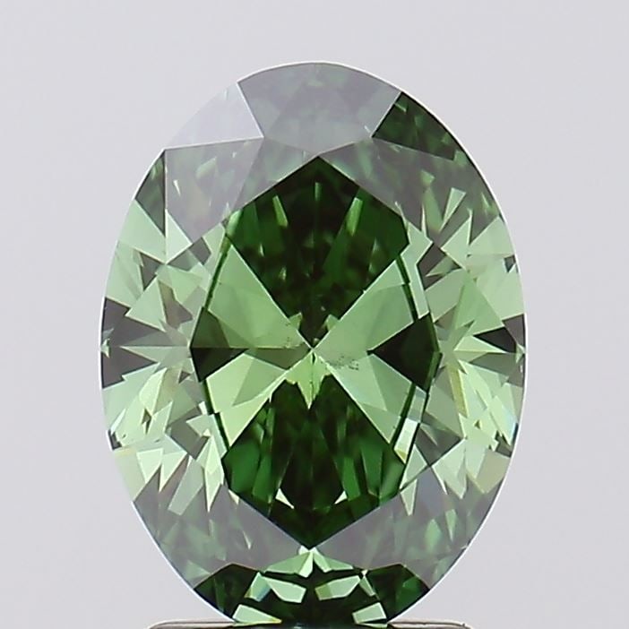 Loose Diamond - OVAL 2.0ct Fancy Vivid Green VS2: Loose Diamond - OVAL 2.0ct Fancy Vivid Green VS2 Source: This is a real non-mined Diamond that has been grown in a lab Shape: OVAL Carats: 2.0 Color: Fancy Vivid Green Certification: IGI Video: Video