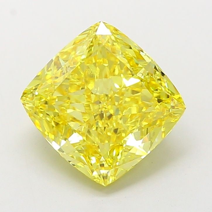 Loose Diamond - CUSHION MODIFIED 5.01ct Fancy Vivid Yellow VS2: Loose Diamond - CUSHION MODIFIED 5.01ct Fancy Vivid Yellow VS2 Source: This is a real non-mined Diamond that has been grown in a lab Shape: CUSHION MODIFIED Carats: 5.01 Color: Fancy Vivid Yellow Cert