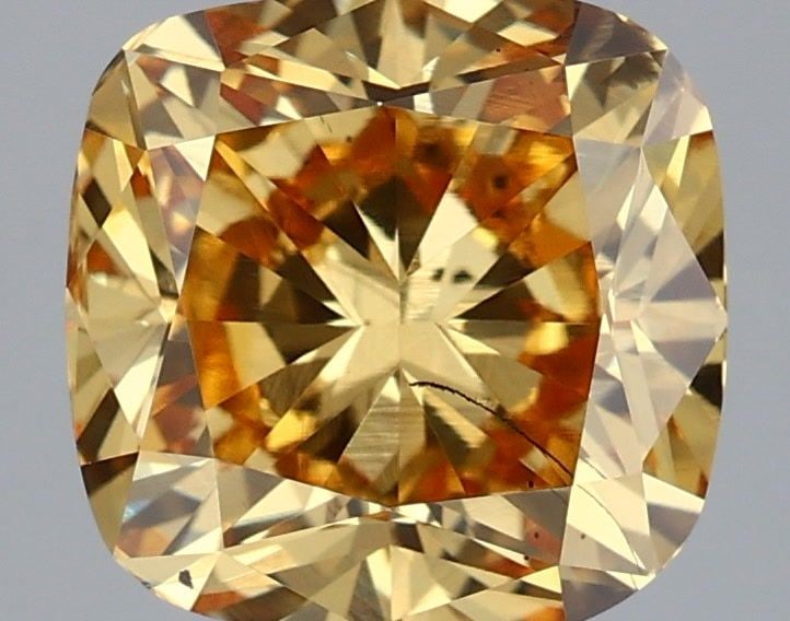 Loose Diamond - CUSHION BRILLIANT 2.3ct Fancy Vivid Yellow SI1: Loose Diamond - CUSHION BRILLIANT 2.3ct Fancy Vivid Yellow SI1 Source: This is a real non-mined Diamond that has been grown in a lab Shape: CUSHION BRILLIANT Carats: 2.3 Color: Fancy Vivid Yellow Cert