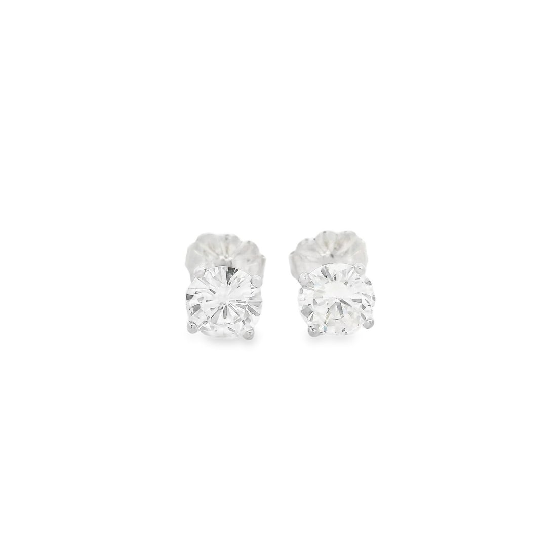 Classic 14k White Gold 1.07ctw Diamond Martini Stud Earrings: Classic 14k White Gold 1.07ctw Diamond Martini Stud Earrings Elevate your style with these exquisite stud earrings, featuring two natural genuine diamonds elegantly set in solid 14k white gold. Each