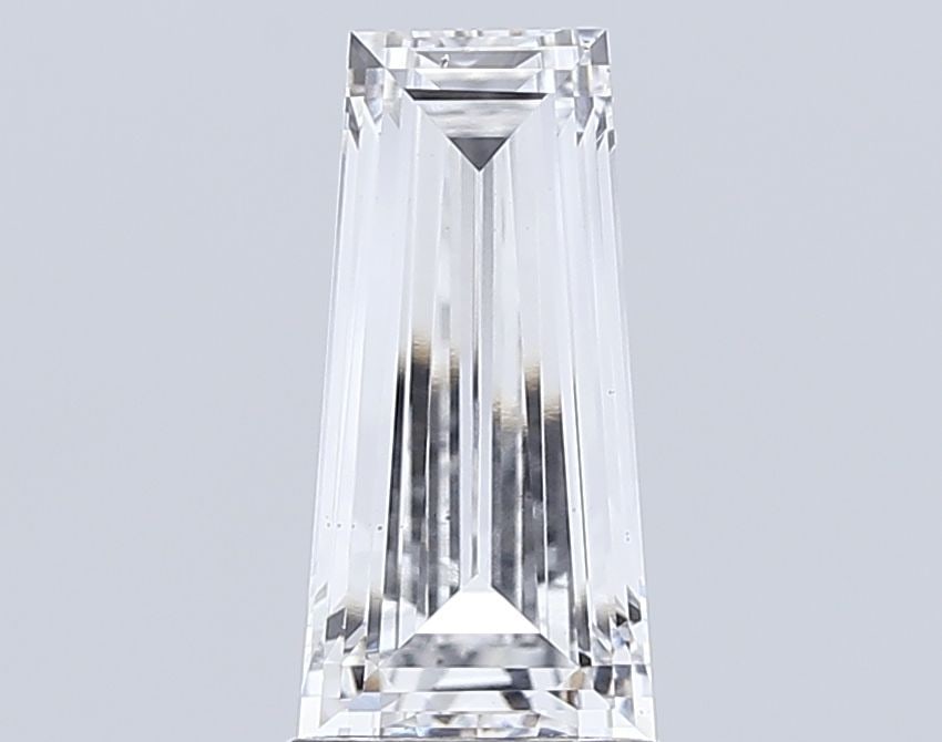 Loose Diamond - TAPERED BAGUETTE 2.56ct E VS2: Loose Diamond - TAPERED BAGUETTE 2.56ct E VS2 Source: This is a real non-mined Diamond that has been grown in a lab Shape: TAPERED BAGUETTE Carats: 2.56 Color: E Clarity: VS2 Certification: IGI