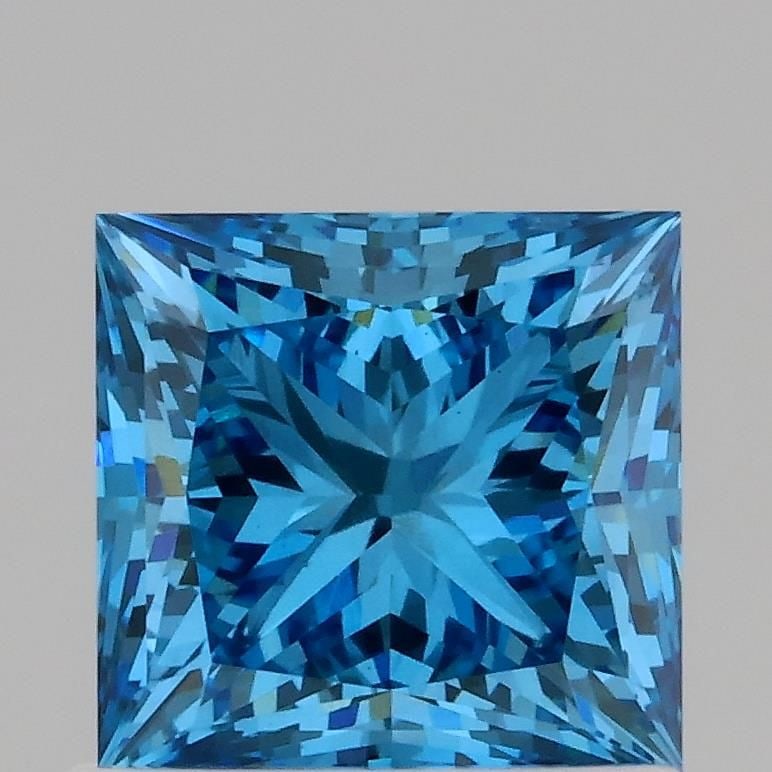 Loose Diamond - PRINCESS 1.03ct Fancy Vivid Blue VS2: Loose Diamond - PRINCESS 1.03ct Fancy Vivid Blue VS2 Source: This is a real non-mined Diamond that has been grown in a lab Shape: PRINCESS Carats: 1.03 Color: Fancy Vivid Blue Certification: IGI Video