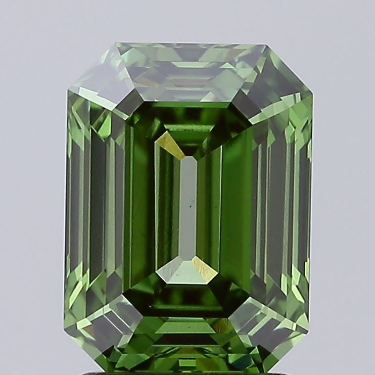 Loose Diamond - EMERALD 2.1ct Fancy Vivid Green VS1: Loose Diamond - EMERALD 2.1ct Fancy Vivid Green VS1 Source: This is a real non-mined Diamond that has been grown in a lab Shape: EMERALD Carats: 2.1 Color: Fancy Vivid Green Certification: IGI Video: