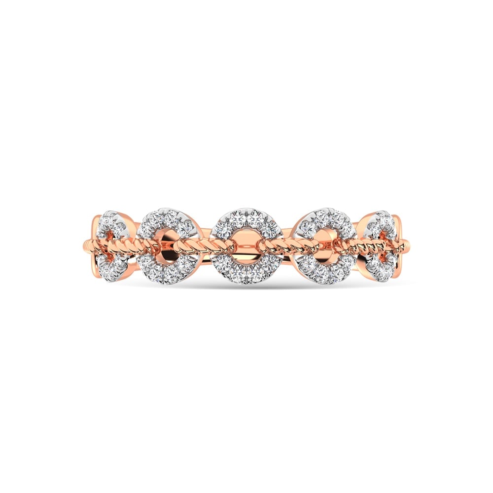 14K Rose Gold Diamond 1/5 Ct.Tw. Stackable Ring - 2